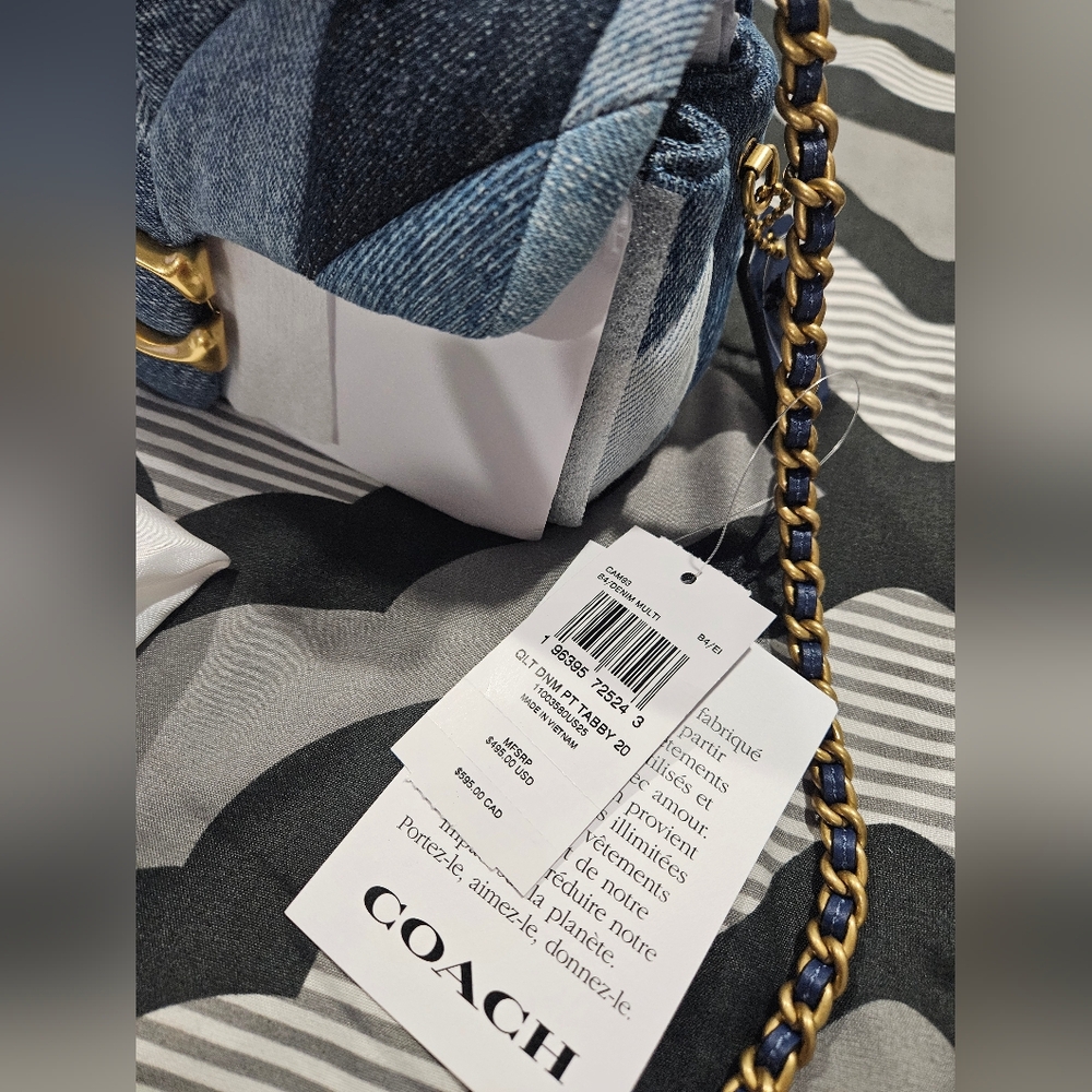 Coach blue tabby patchwork "20 - Picture 2 of 7